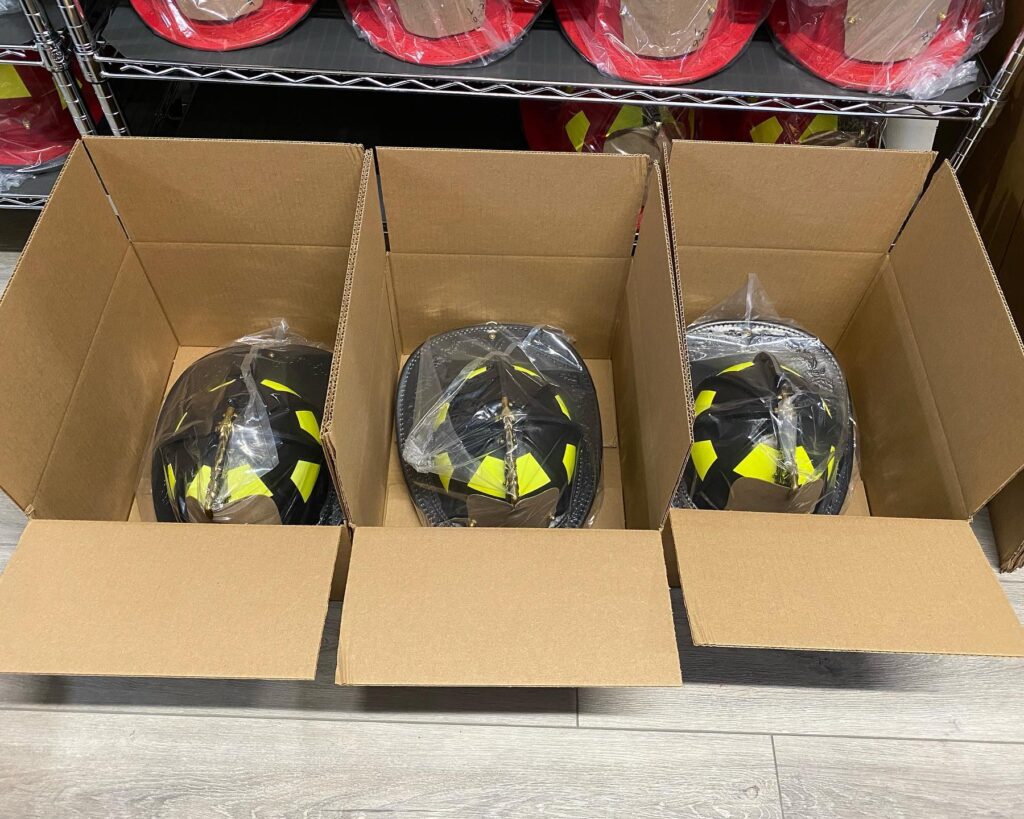 packaged fire helmets